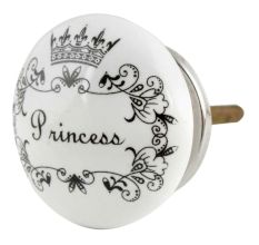 Princess Word Flat Ceramic Cabinet knobs